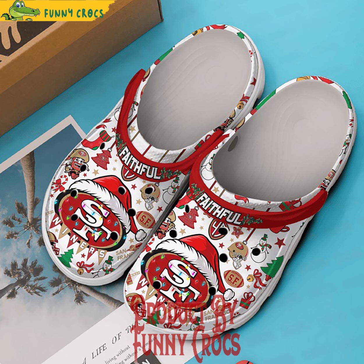 Merchidea San Francisco 49ers NFL Sport Christmas Crocs Crocband Clogs Shoes Comfortable For Men Women and Kids