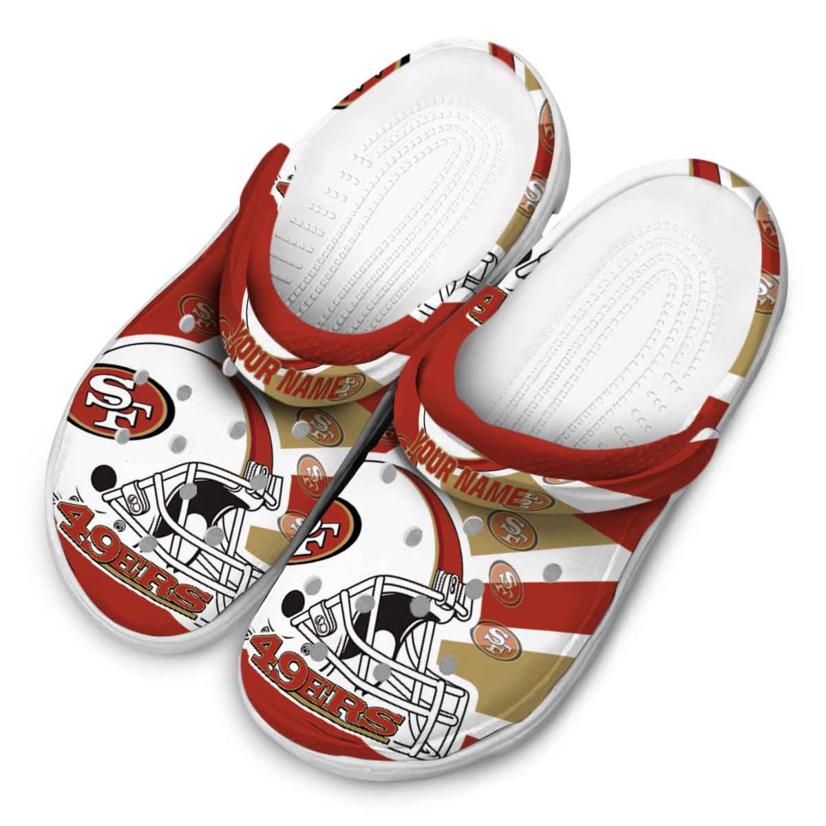 Merchidea San Francisco 49ers NFL Sport Crocs Crocband Clogs Shoes Comfortable For Men Women and Kids