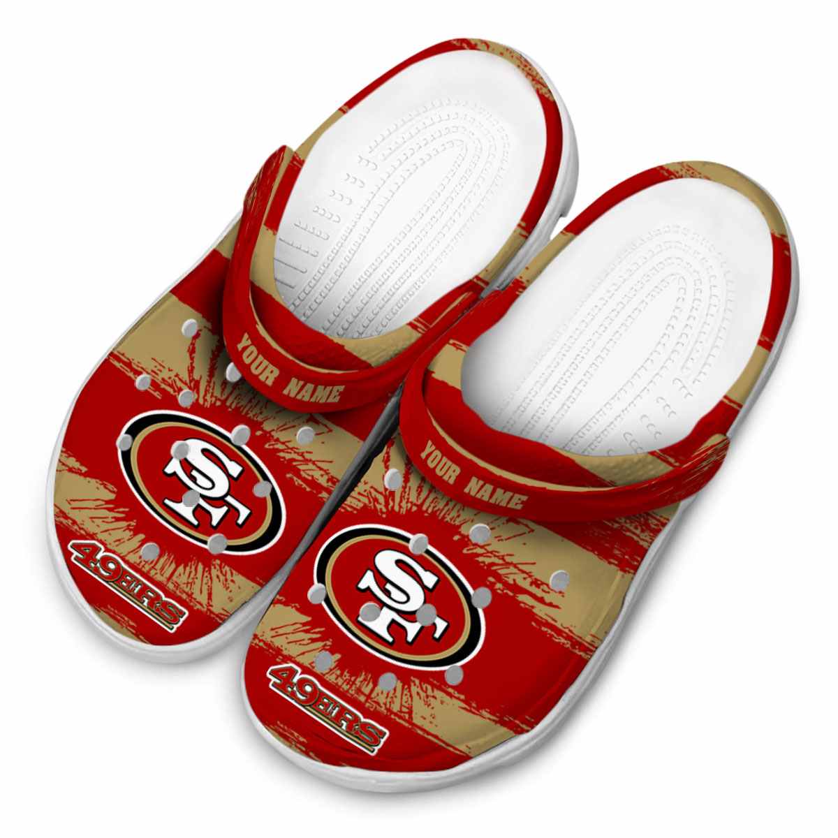 Merchidea San Francisco 49ers NFL Sport Crocs Crocband Clogs Shoes Comfortable For Men Women and Kids