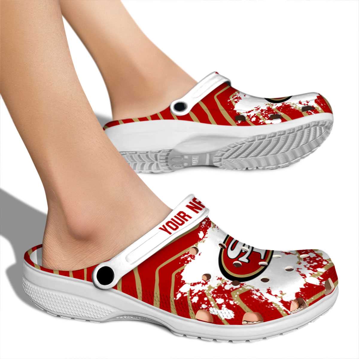 Merchidea San Francisco 49ers NFL Sport Crocs Crocband Clogs Shoes Comfortable For Men Women and Kids