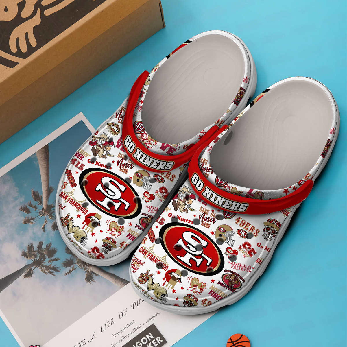 Merchidea San Francisco 49ers NFL Sport Crocs Crocband Clogs Shoes Comfortable For Men Women and Kids