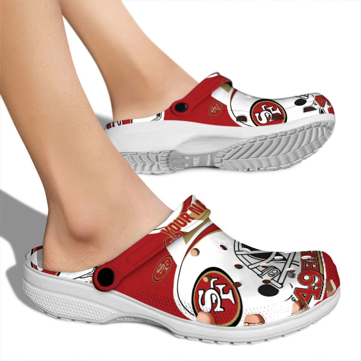 Merchidea San Francisco 49ers NFL Sport Crocs Crocband Clogs Shoes Comfortable For Men Women and Kids