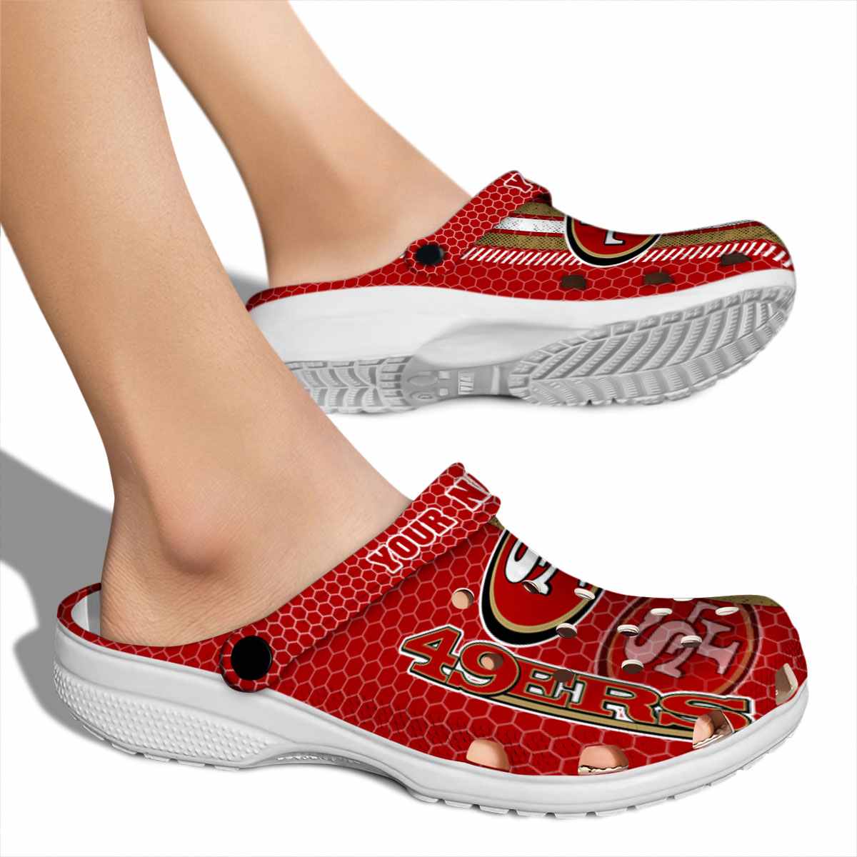 Merchidea San Francisco 49ers NFL Sport Crocs Crocband Clogs Shoes Comfortable For Men Women and Kids