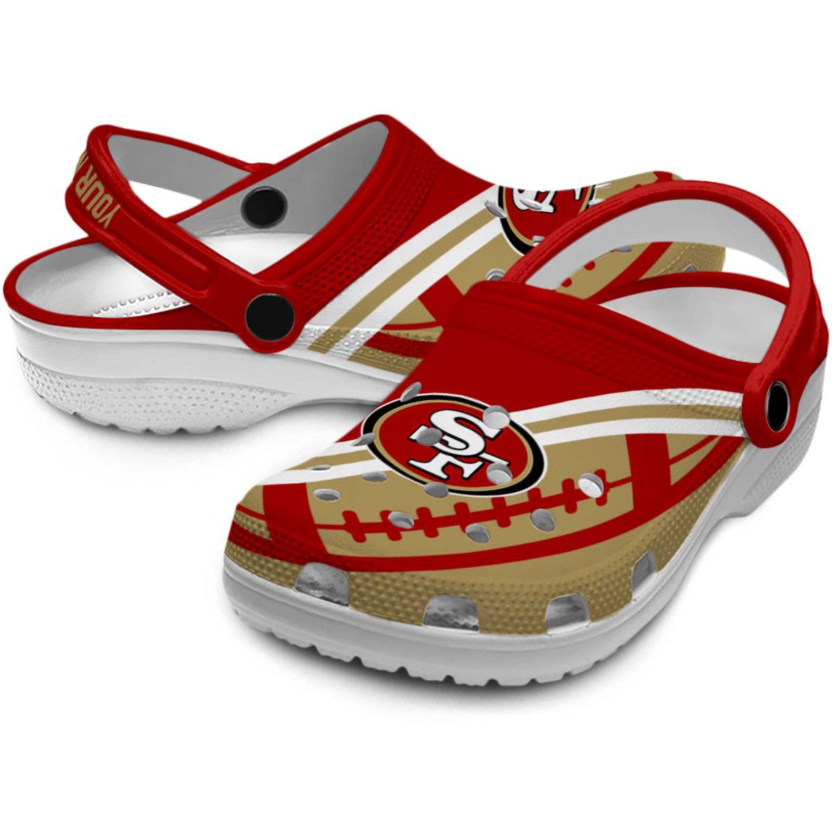 Merchidea San Francisco 49ers NFL Sport Crocs Crocband Clogs Shoes Comfortable For Men Women and Kids