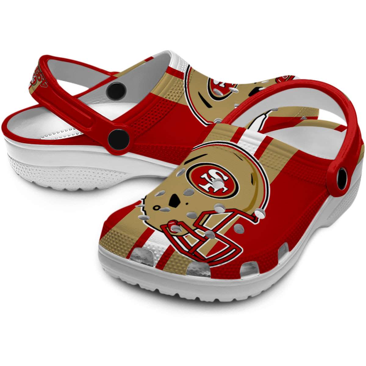 Merchidea San Francisco 49ers NFL Sport Crocs Crocband Clogs Shoes Comfortable For Men Women and Kids