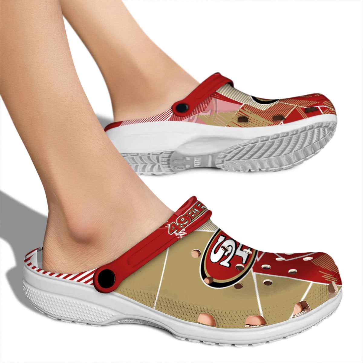 Merchidea San Francisco 49ers NFL Sport Crocs Crocband Clogs Shoes Comfortable For Men Women and Kids