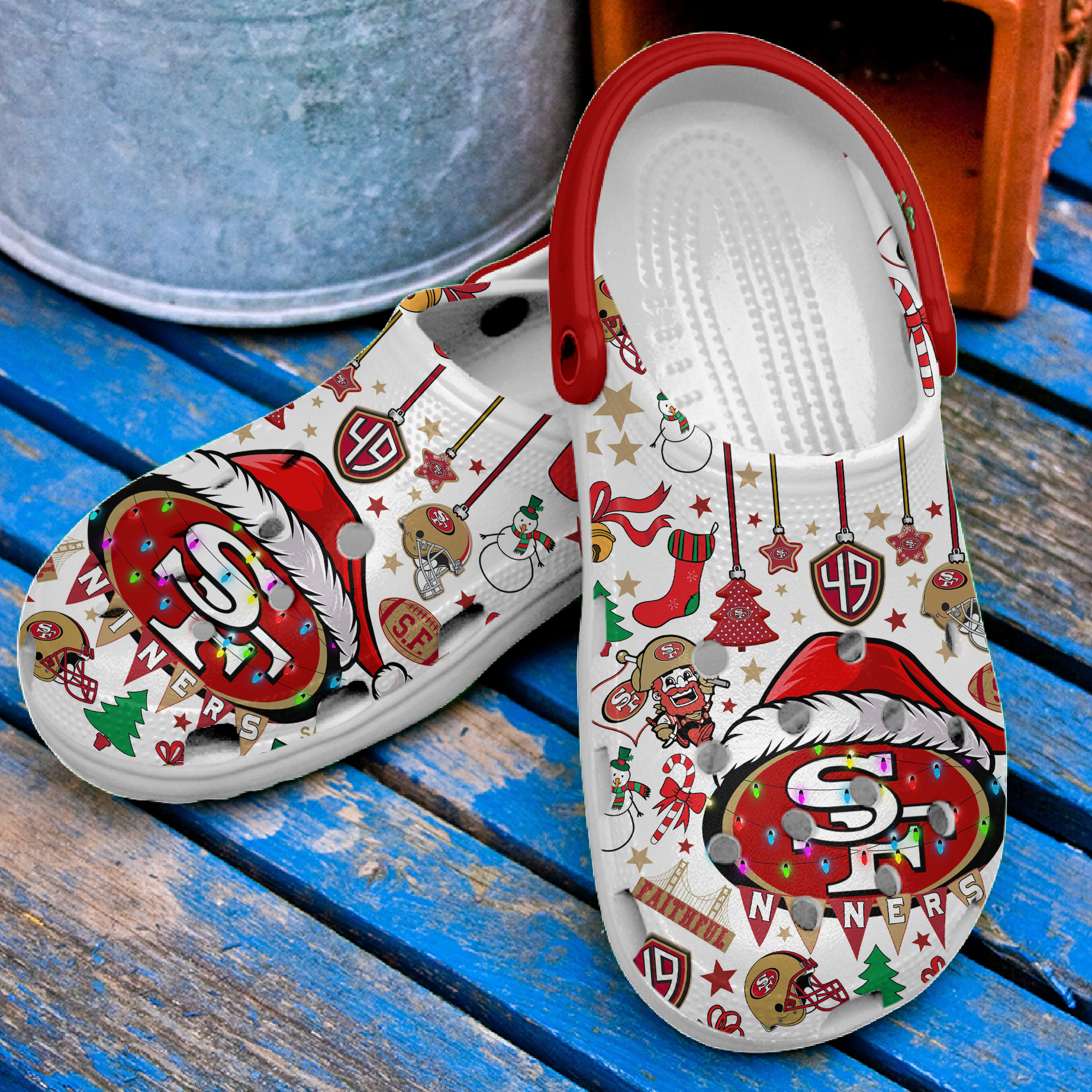 Merchidea San Francisco 49ers NFL Sport Crocs Crocband Clogs Shoes Comfortable For Men Women and Kids