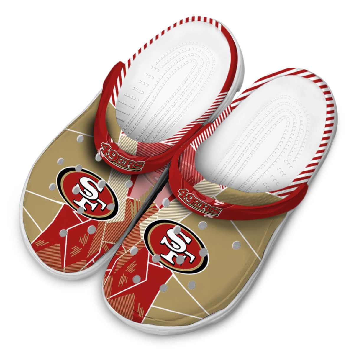 Merchidea San Francisco 49ers NFL Sport Crocs Crocband Clogs Shoes Comfortable For Men Women and Kids