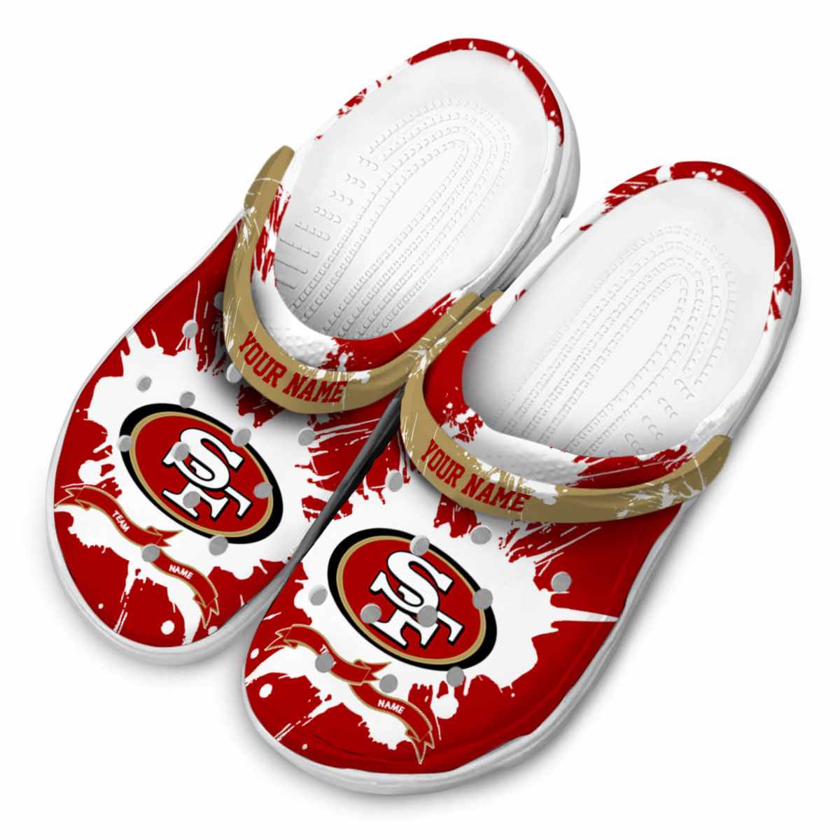 Merchidea San Francisco 49ers NFL Sport Crocs Crocband Clogs Shoes Comfortable For Men Women and Kids