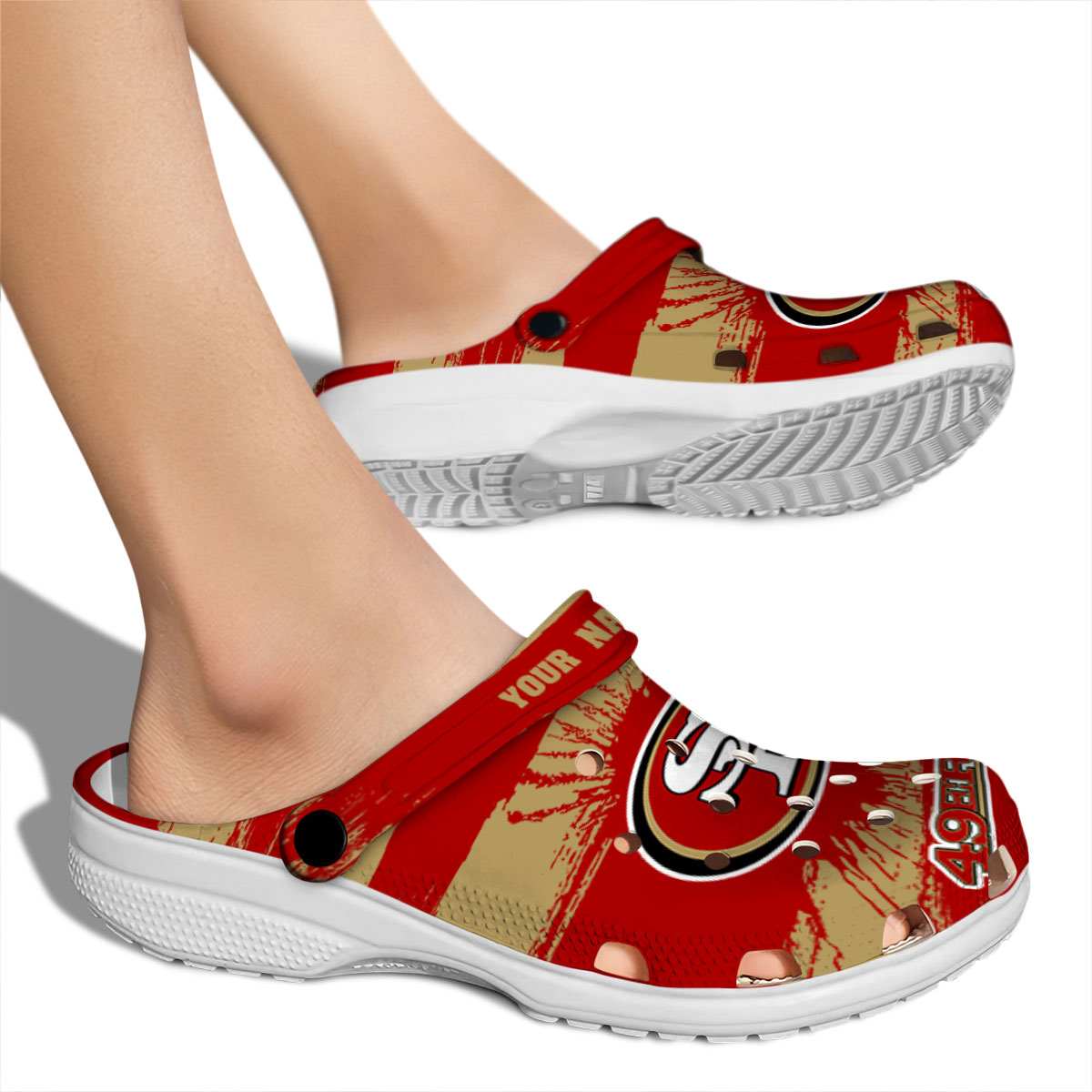 Merchidea San Francisco 49ers NFL Sport Crocs Crocband Clogs Shoes Comfortable For Men Women and Kids
