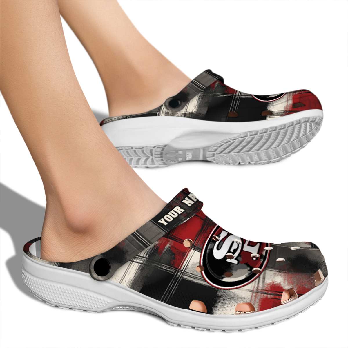 Merchidea San Francisco 49ers NFL Sport Crocs Crocband Clogs Shoes Comfortable For Men Women and Kids