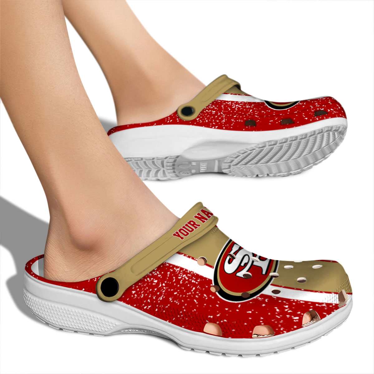 Merchidea San Francisco 49ers NFL Sport Crocs Crocband Clogs Shoes Comfortable For Men Women and Kids