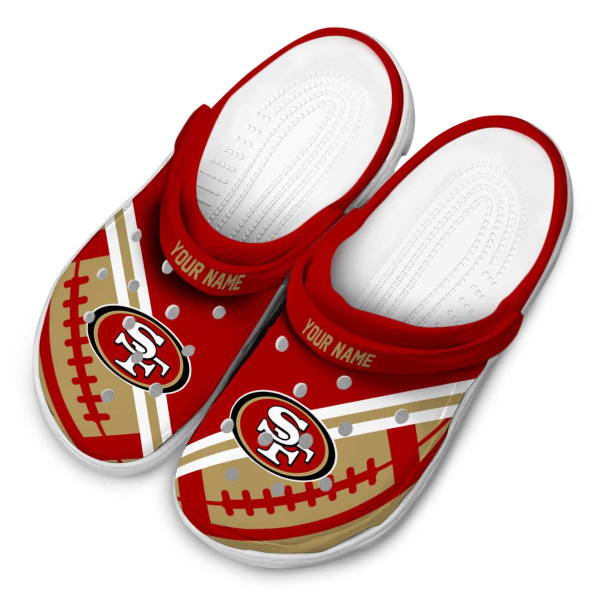 Merchidea San Francisco 49ers NFL Sport Crocs Crocband Clogs Shoes Comfortable For Men Women and Kids