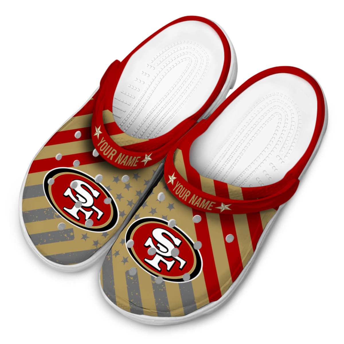 Merchidea San Francisco 49ers NFL Sport Crocs Crocband Clogs Shoes Comfortable For Men Women and Kids