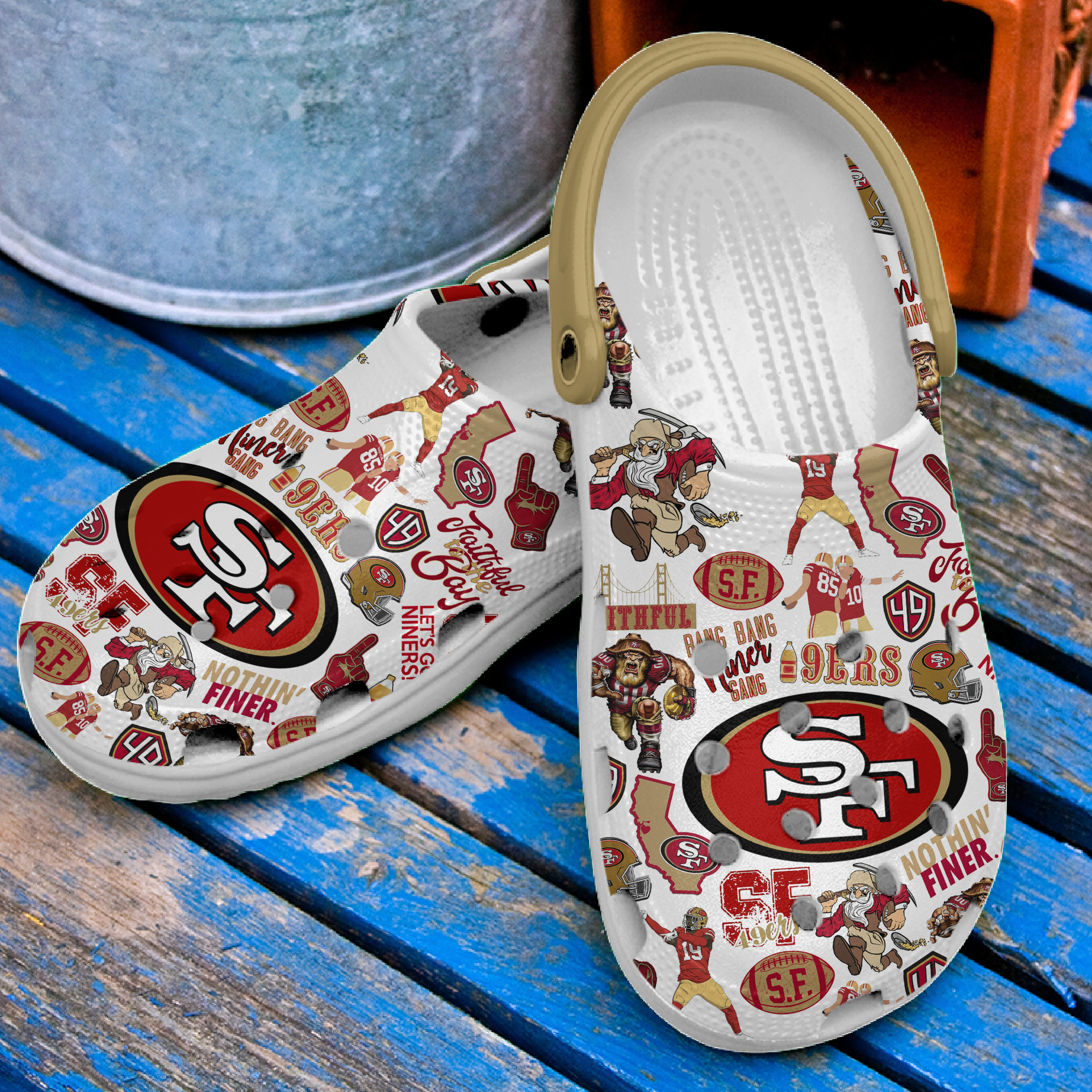 Merchidea San Francisco 49ers NFL Sport Crocs Crocband Clogs Shoes Comfortable For Men Women and Kids