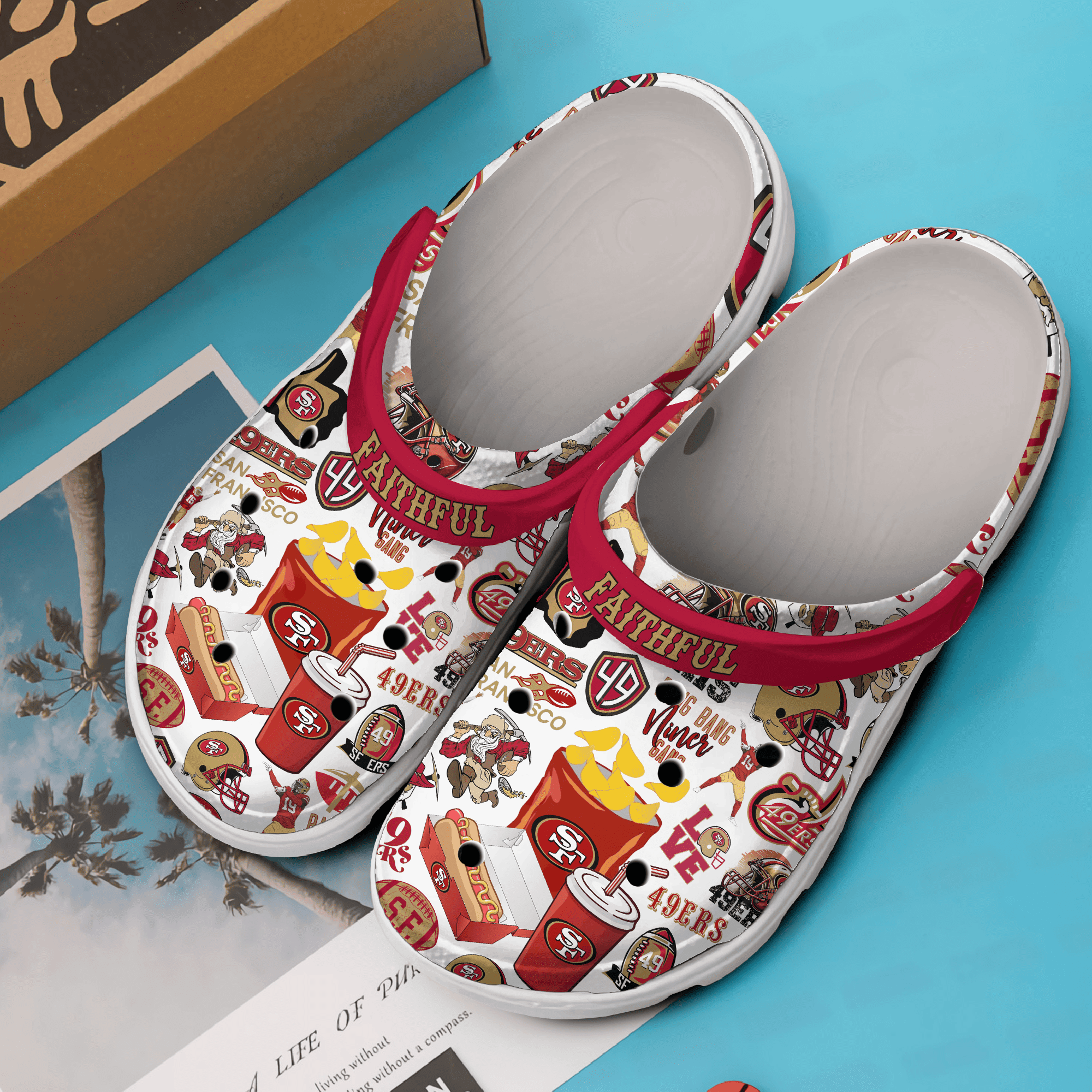 Merchidea San Francisco 49ers NFL Sport Crocs Crocband Clogs Shoes Comfortable For Men Women and Kids
