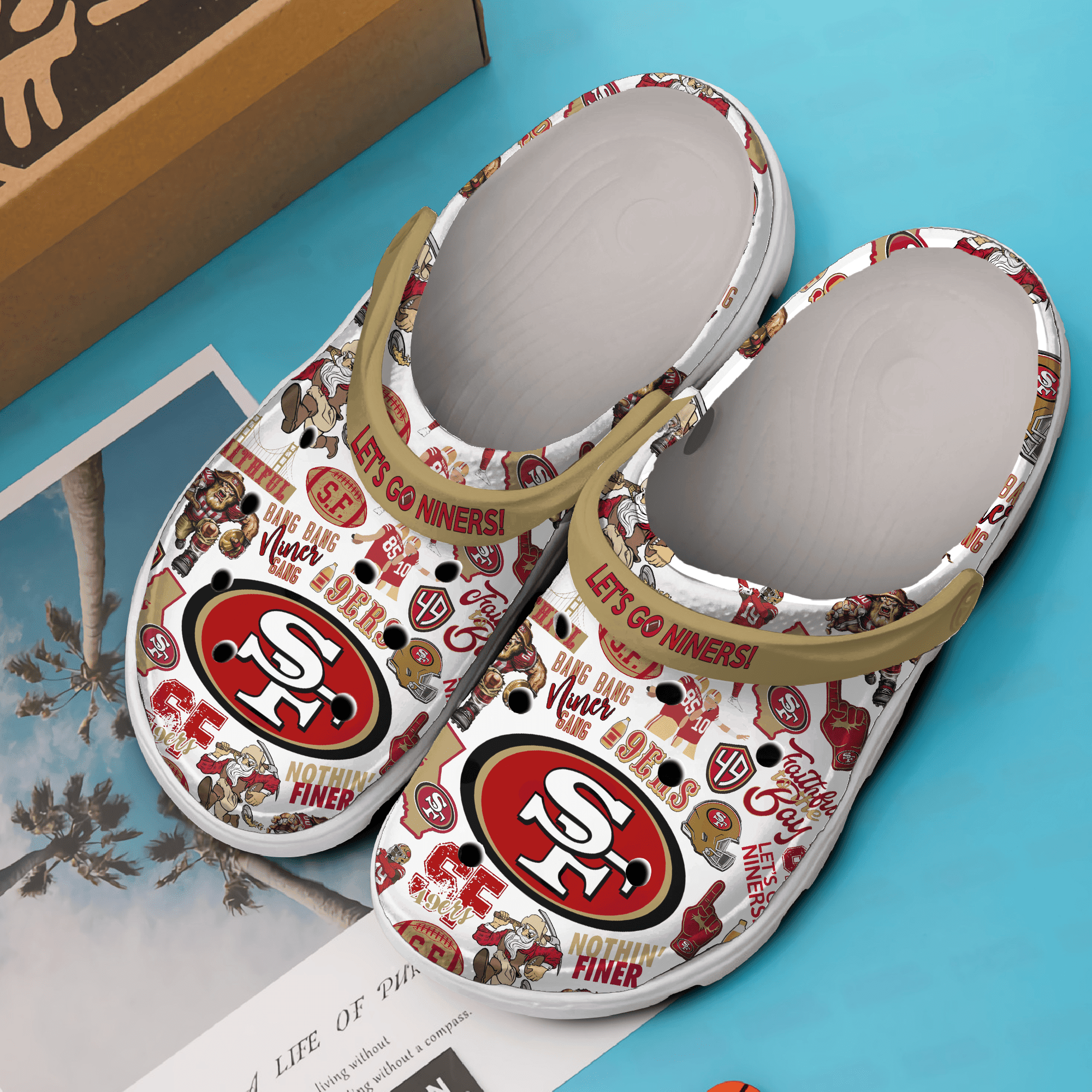 Merchidea San Francisco 49ers NFL Sport Crocs Crocband Clogs Shoes Comfortable For Men Women and Kids
