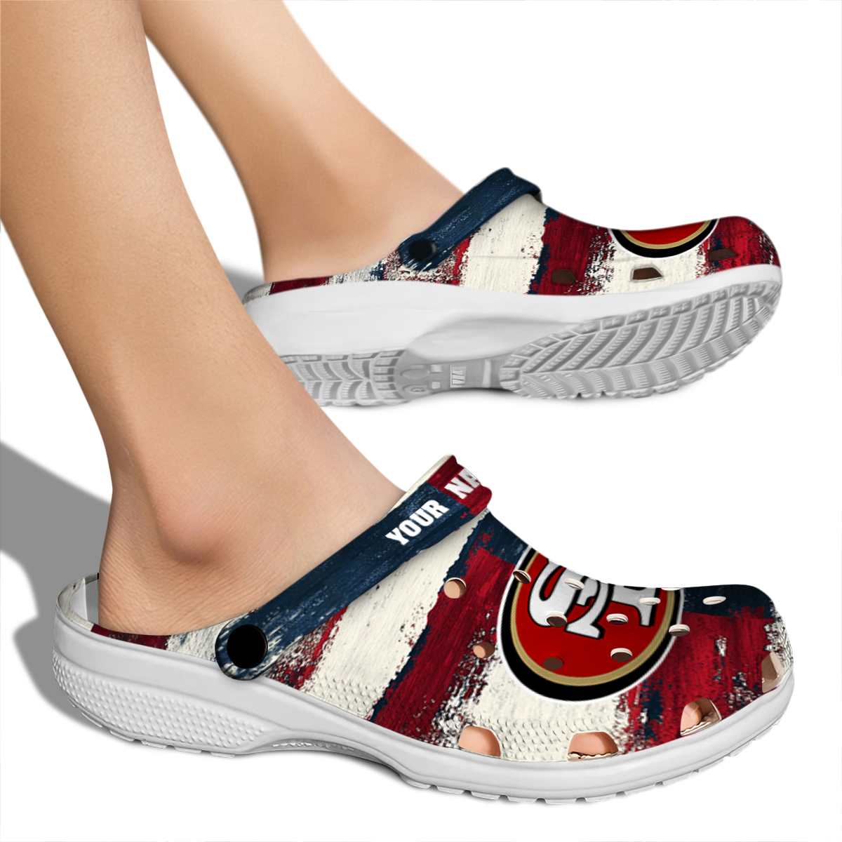 Merchidea San Francisco 49ers NFL Sport Crocs Crocband Clogs Shoes Comfortable For Men Women and Kids