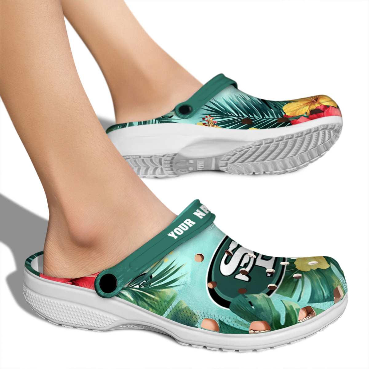 Merchidea San Francisco 49ers NFL Sport Crocs Crocband Clogs Shoes Comfortable For Men Women and Kids