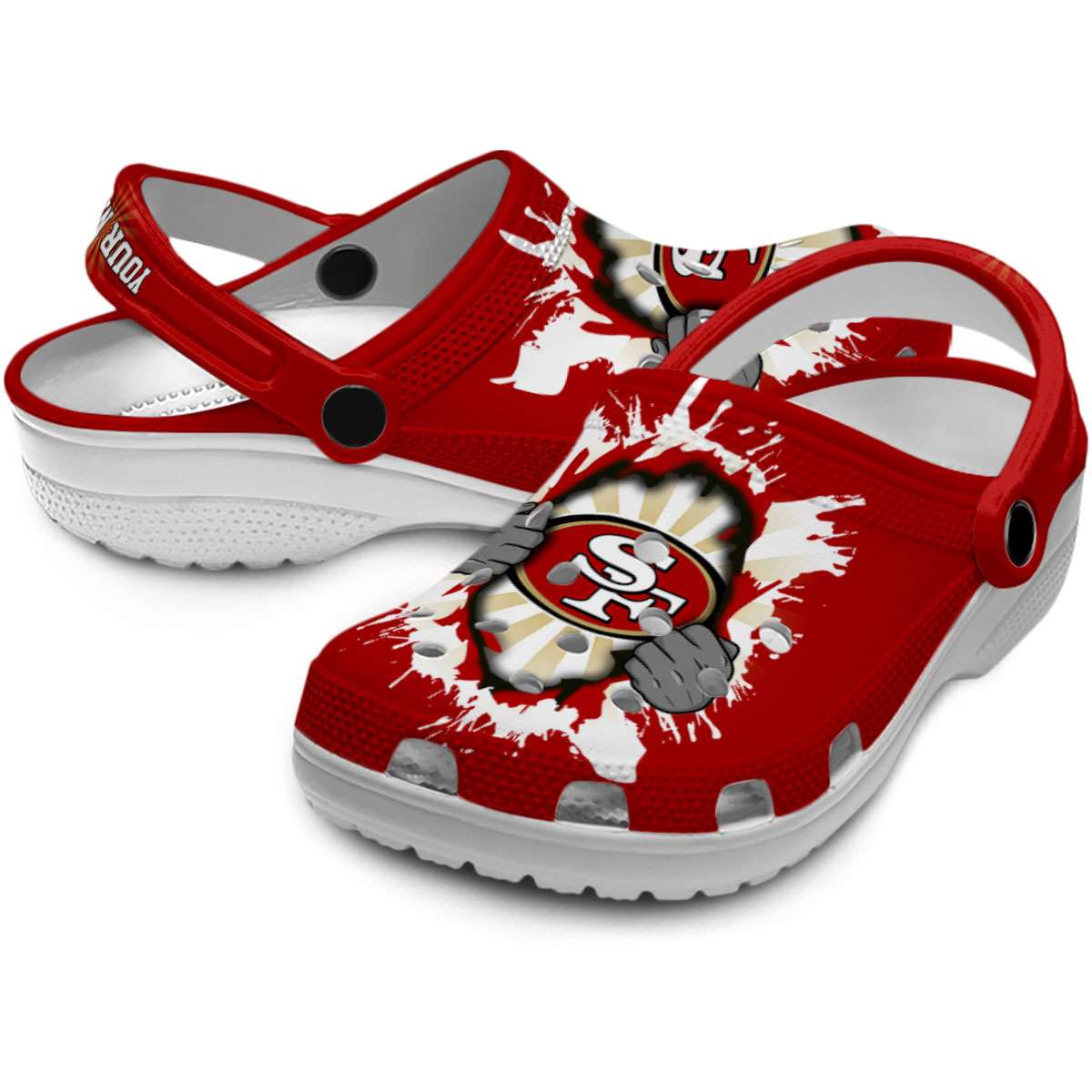 Merchidea San Francisco 49ers NFL Sport Crocs Crocband Clogs Shoes Comfortable For Men Women and Kids