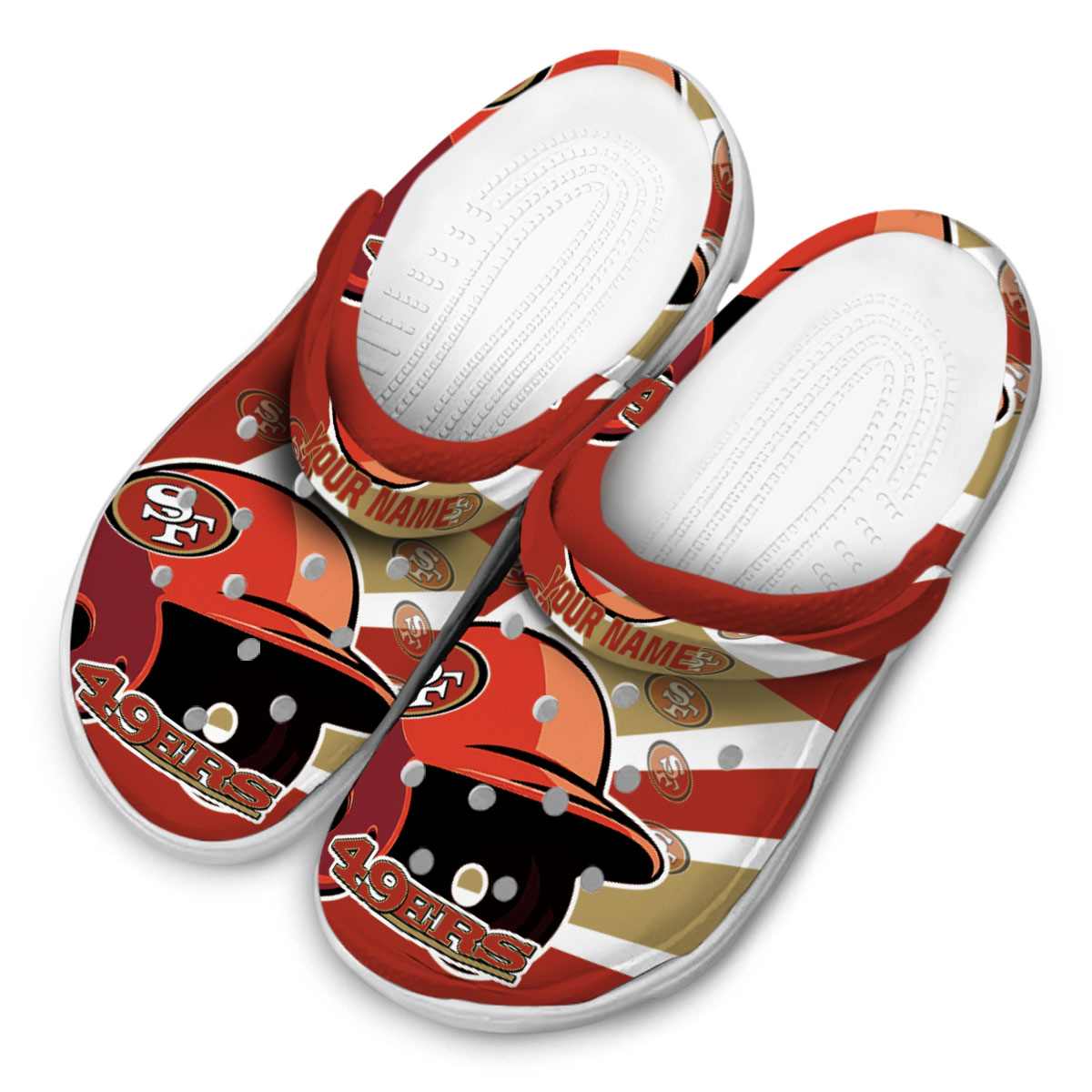 Merchidea San Francisco 49ers NFL Sport Crocs Crocband Clogs Shoes Comfortable For Men Women and Kids