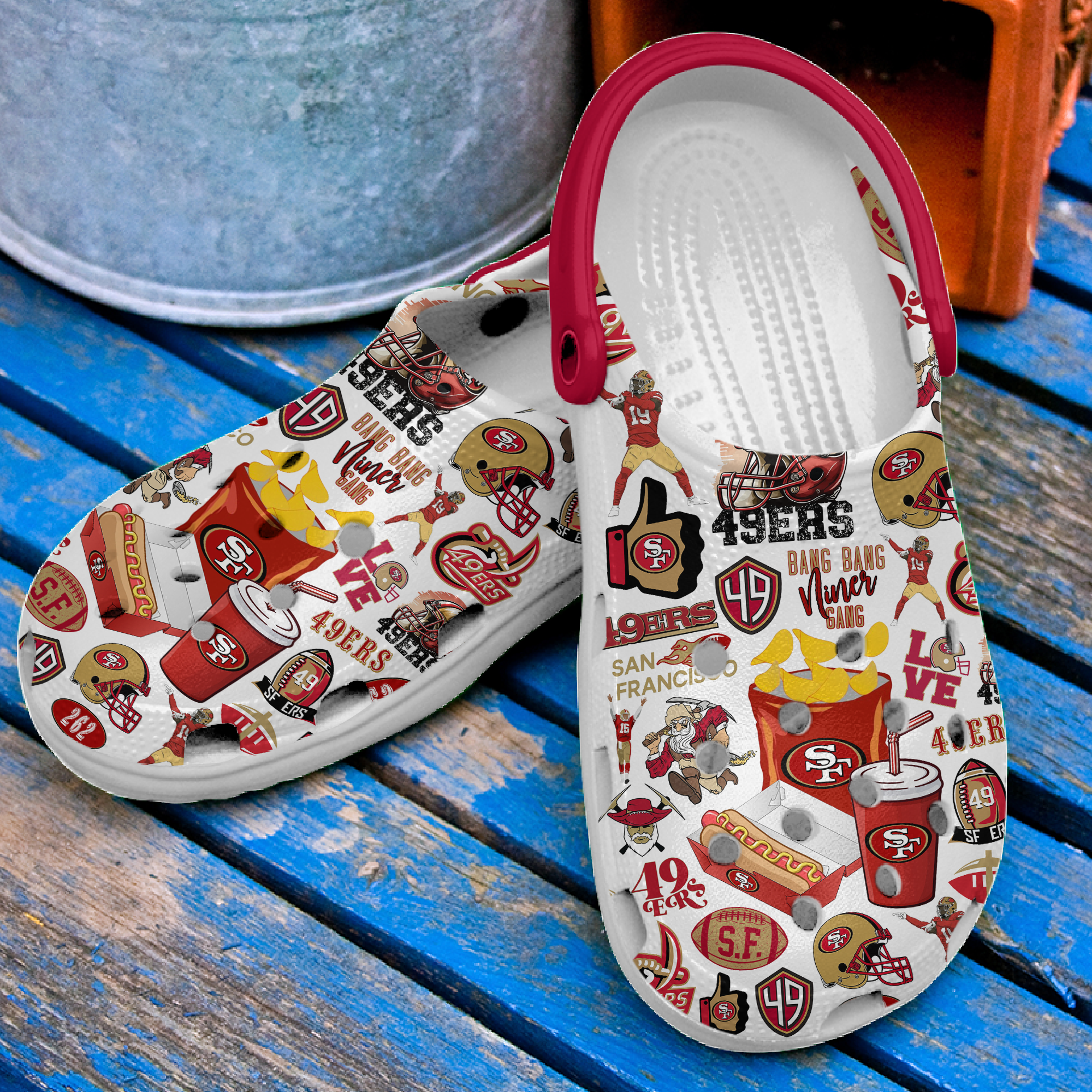 Merchidea San Francisco 49ers NFL Sport Crocs Crocband Clogs Shoes Comfortable For Men Women and Kids