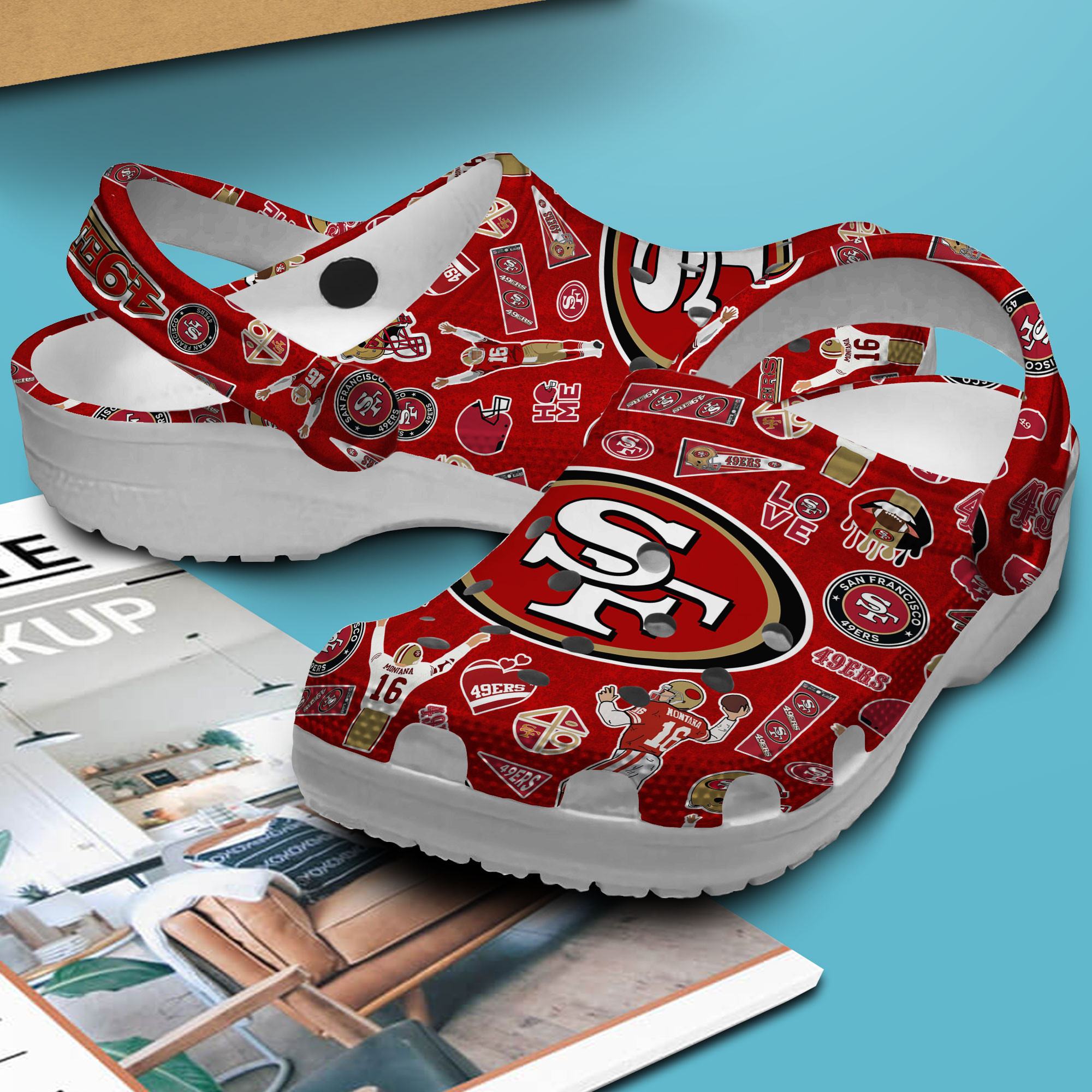 Merchidea San Francisco 49ers NFL Sport Crocs Crocband Clogs Shoes Comfortable For Men Women and Kids