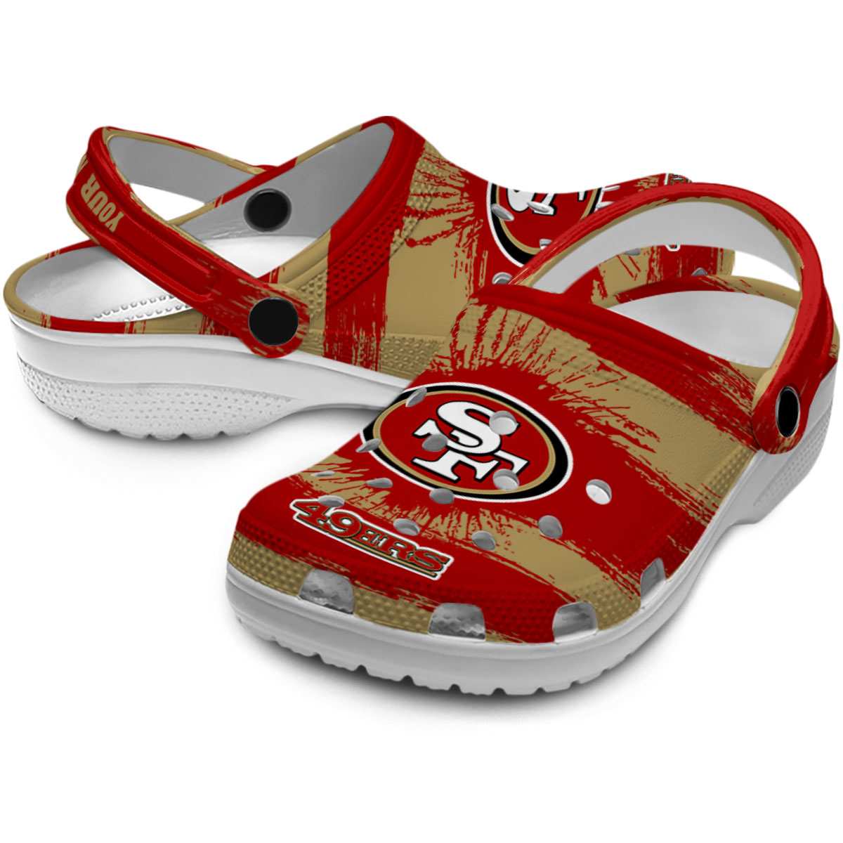 Merchidea San Francisco 49ers NFL Sport Crocs Crocband Clogs Shoes Comfortable For Men Women and Kids