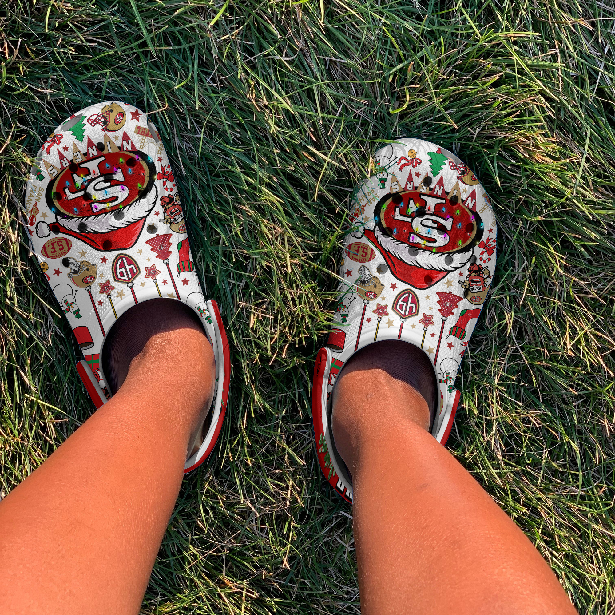 Merchidea San Francisco 49ers NFL Sport Crocs Crocband Clogs Shoes Comfortable For Men Women and Kids