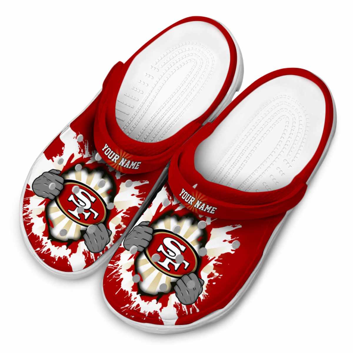Merchidea San Francisco 49ers NFL Sport Crocs Crocband Clogs Shoes Comfortable For Men Women and Kids