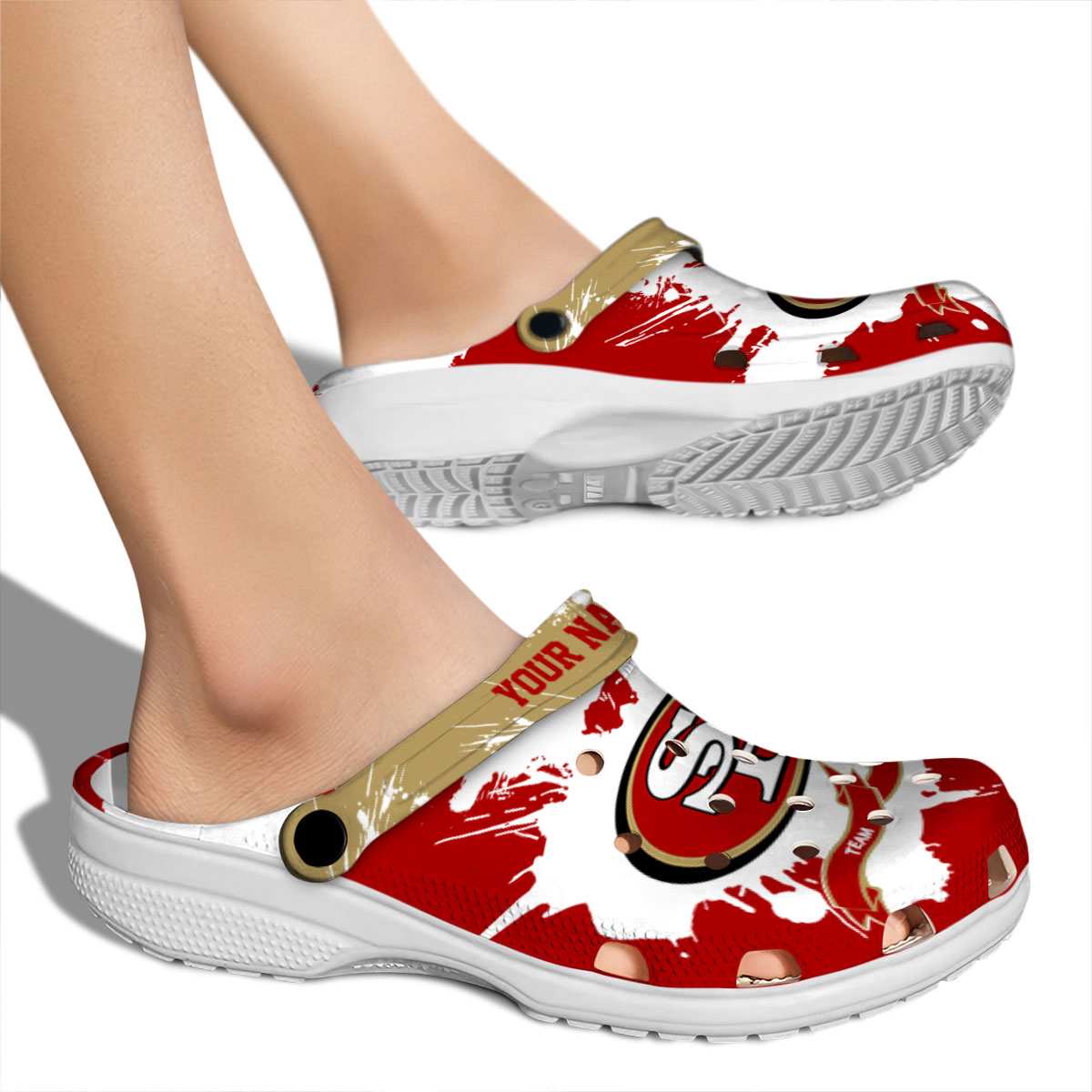 Merchidea San Francisco 49ers NFL Sport Crocs Crocband Clogs Shoes Comfortable For Men Women and Kids