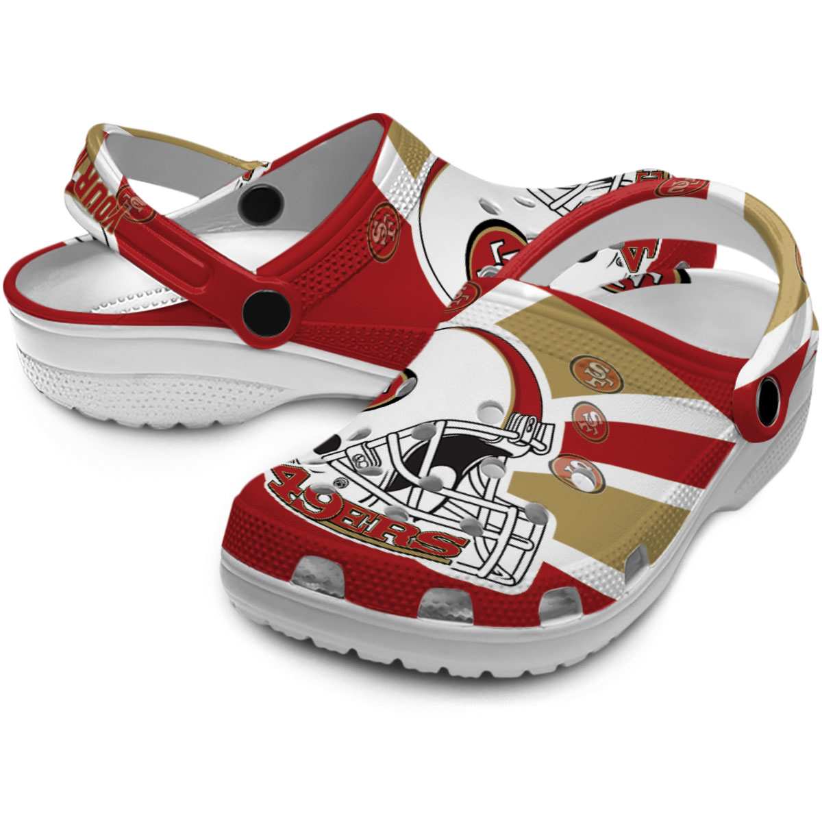 Merchidea San Francisco 49ers NFL Sport Crocs Crocband Clogs Shoes Comfortable For Men Women and Kids