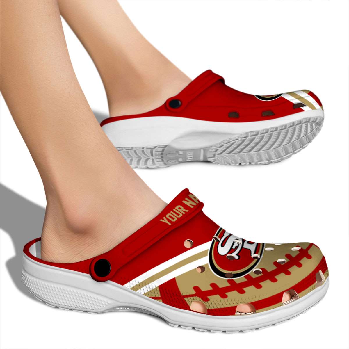 Merchidea San Francisco 49ers NFL Sport Crocs Crocband Clogs Shoes Comfortable For Men Women and Kids
