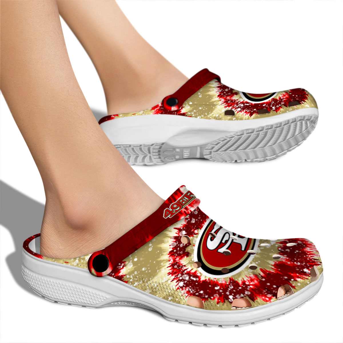 Merchidea San Francisco 49ers NFL Sport Crocs Crocband Clogs Shoes Comfortable For Men Women and Kids