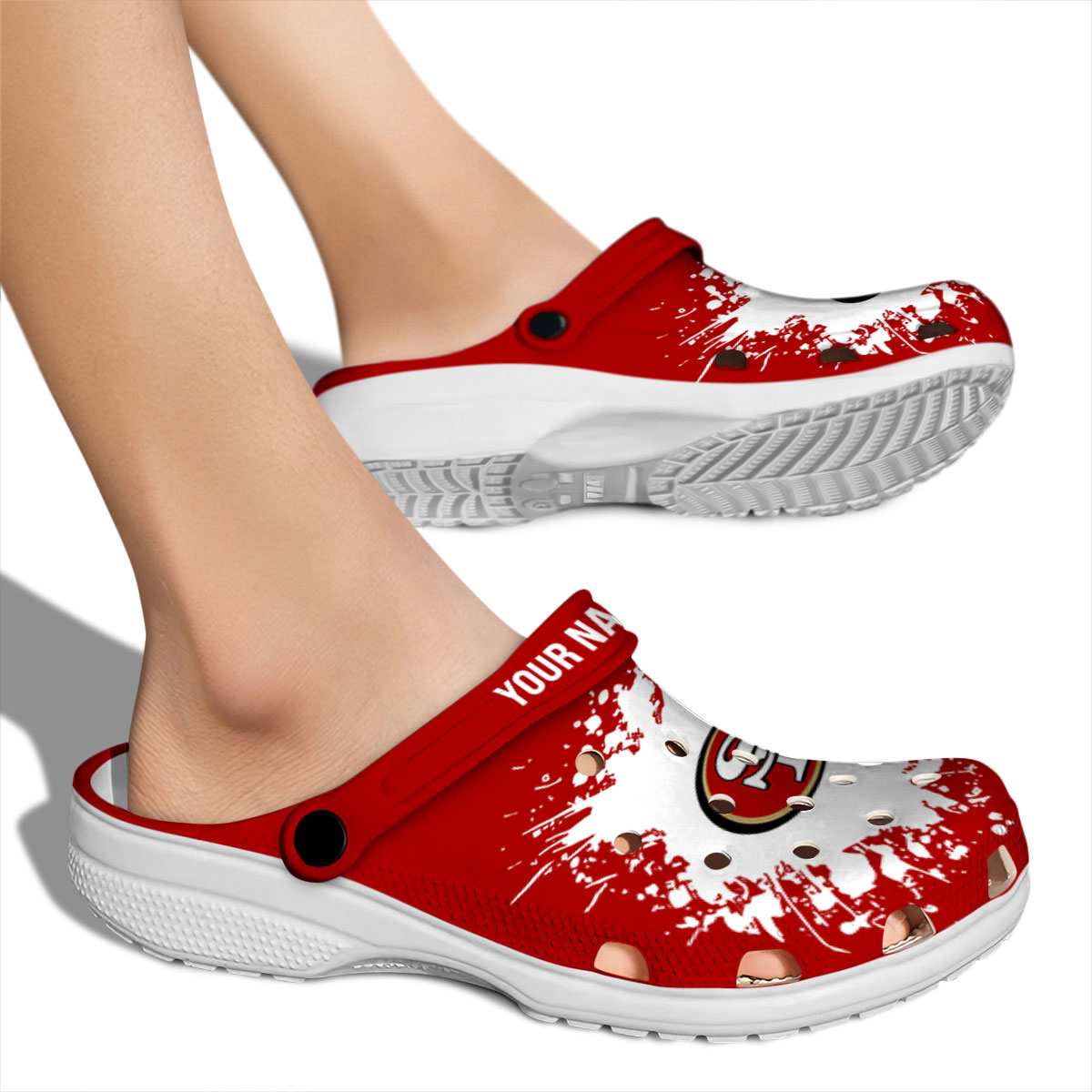 Merchidea San Francisco 49ers NFL Sport Crocs Crocband Clogs Shoes Comfortable For Men Women and Kids