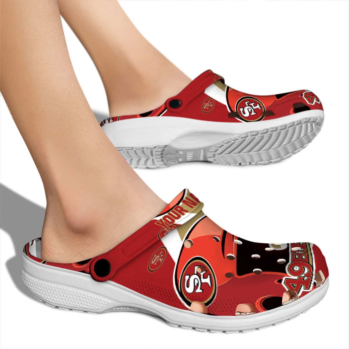 Merchidea San Francisco 49ers NFL Sport Crocs Crocband Clogs Shoes Comfortable For Men Women and Kids