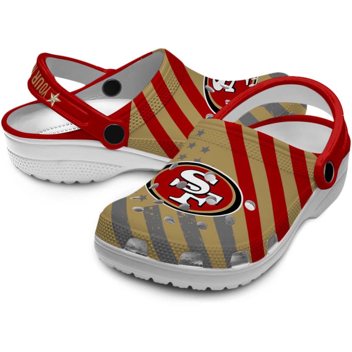 Merchidea San Francisco 49ers NFL Sport Crocs Crocband Clogs Shoes Comfortable For Men Women and Kids