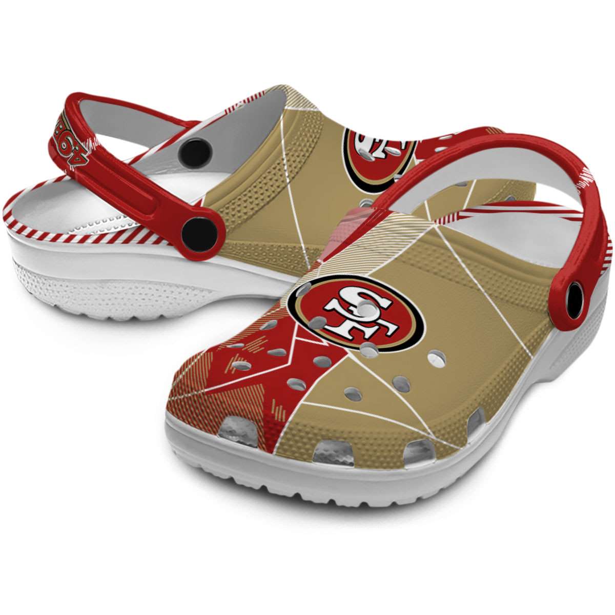 Merchidea San Francisco 49ers NFL Sport Crocs Crocband Clogs Shoes Comfortable For Men Women and Kids