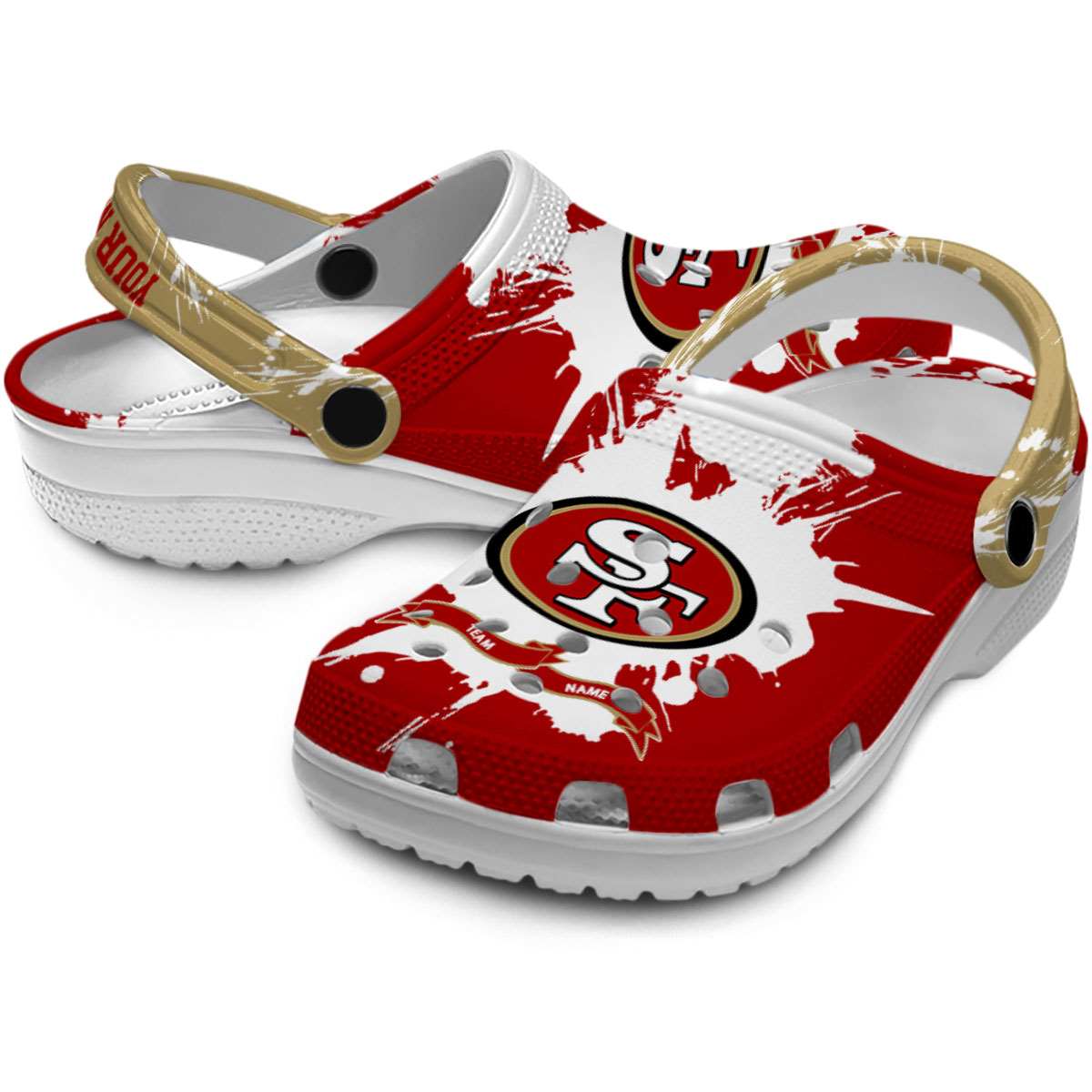 Merchidea San Francisco 49ers NFL Sport Crocs Crocband Clogs Shoes Comfortable For Men Women and Kids
