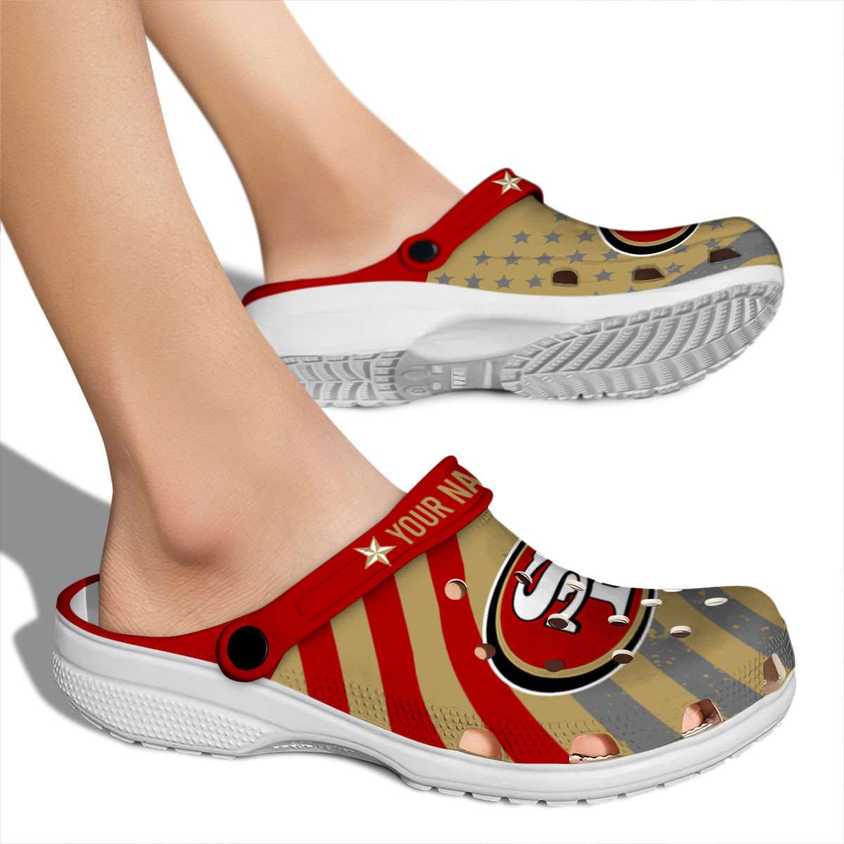 Merchidea San Francisco 49ers NFL Sport Crocs Crocband Clogs Shoes Comfortable For Men Women and Kids