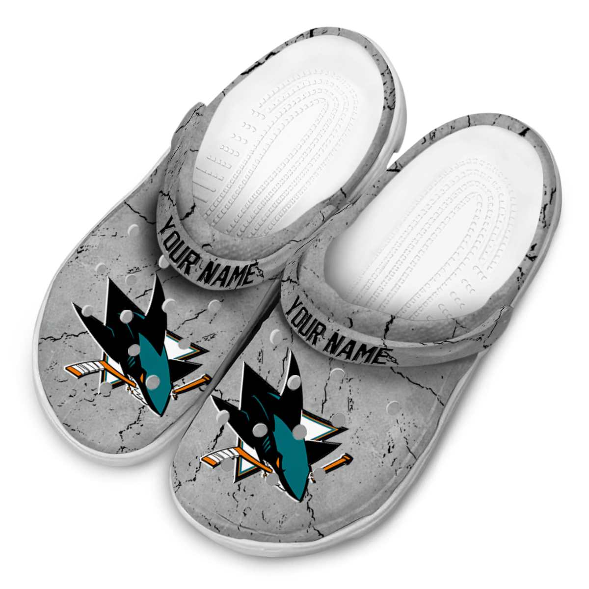 Merchidea San Jose Sharks NHL Sport Crocs Crocband Clogs Shoes Comfortable For Men Women and Kids