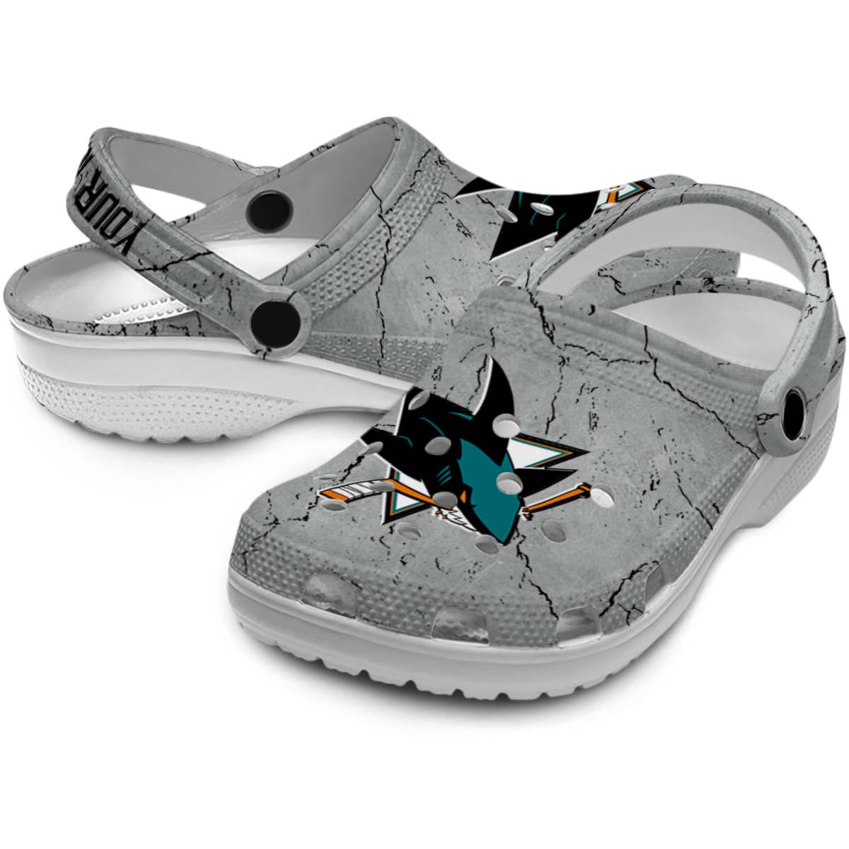 Merchidea San Jose Sharks NHL Sport Crocs Crocband Clogs Shoes Comfortable For Men Women and Kids