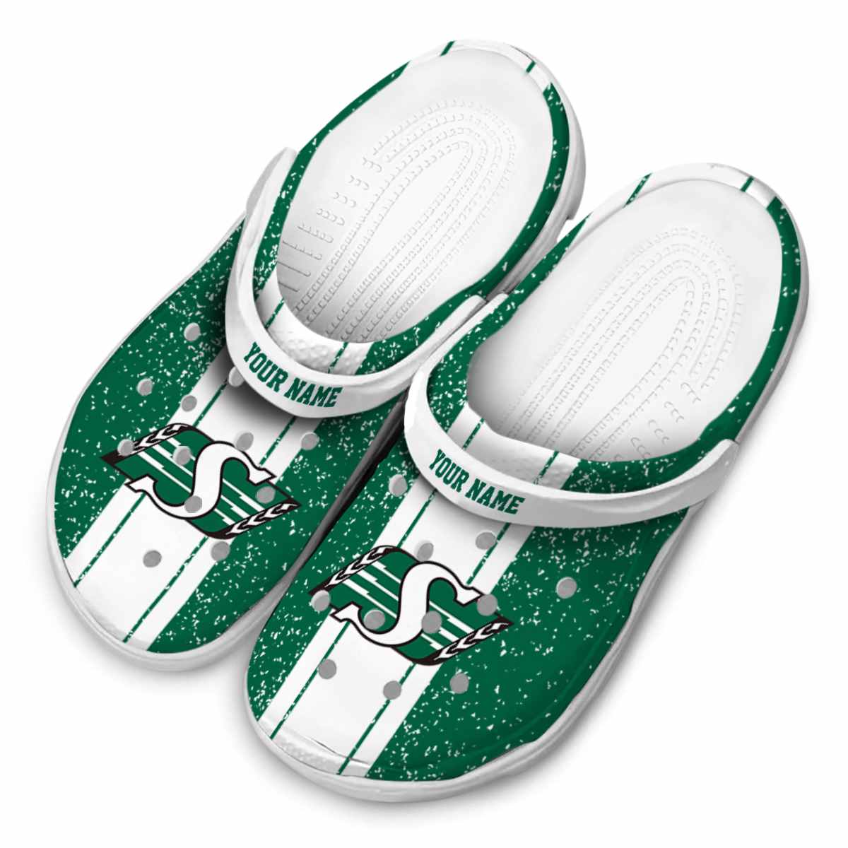Merchidea Saskatchewan Roughriders NCAA Sport Crocs Crocband Clogs Shoes Comfortable For Men Women and Kids