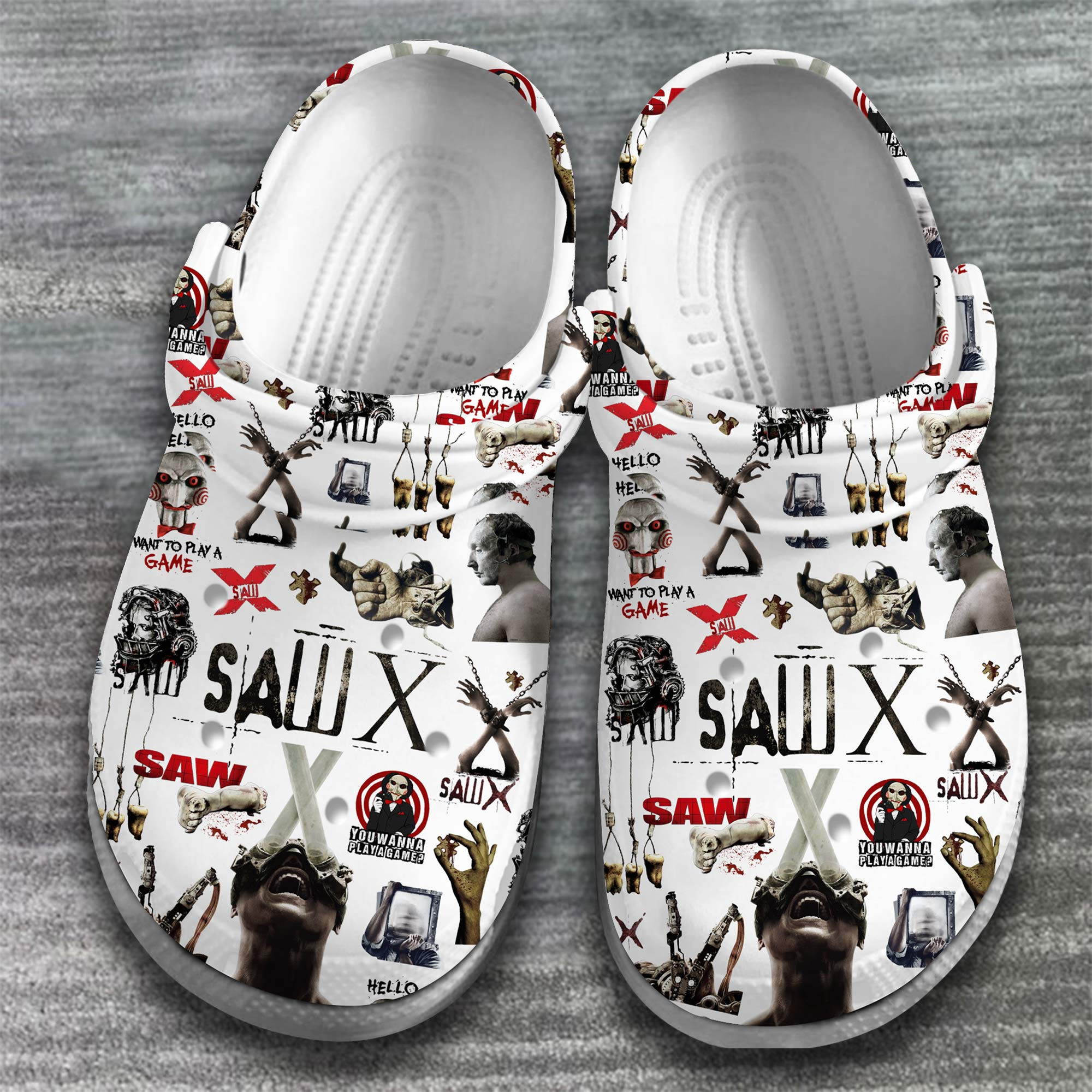 Merchidea Saw Movie Crocs Crocband Clogs Shoes Comfortable For Men Women and Kids