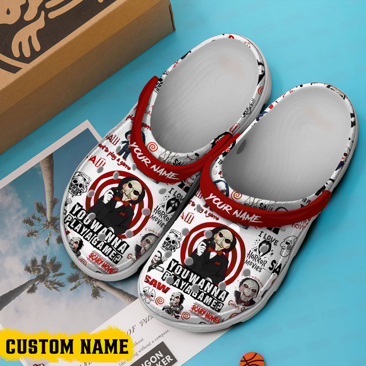 Merchidea Saw Movie Crocs Crocband Clogs Shoes Comfortable For Men Women and Kids