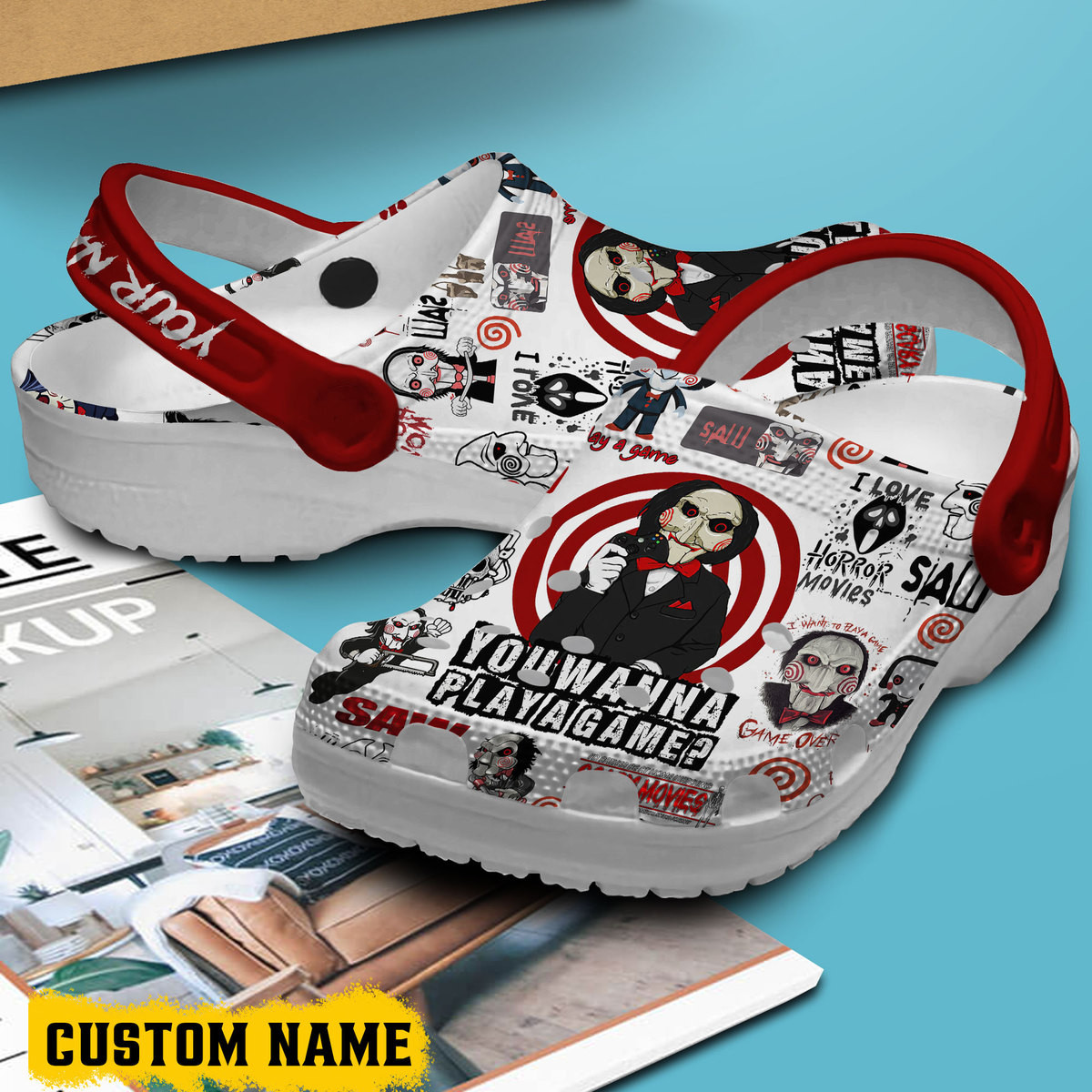 Merchidea Saw Movie Crocs Crocband Clogs Shoes Comfortable For Men Women and Kids