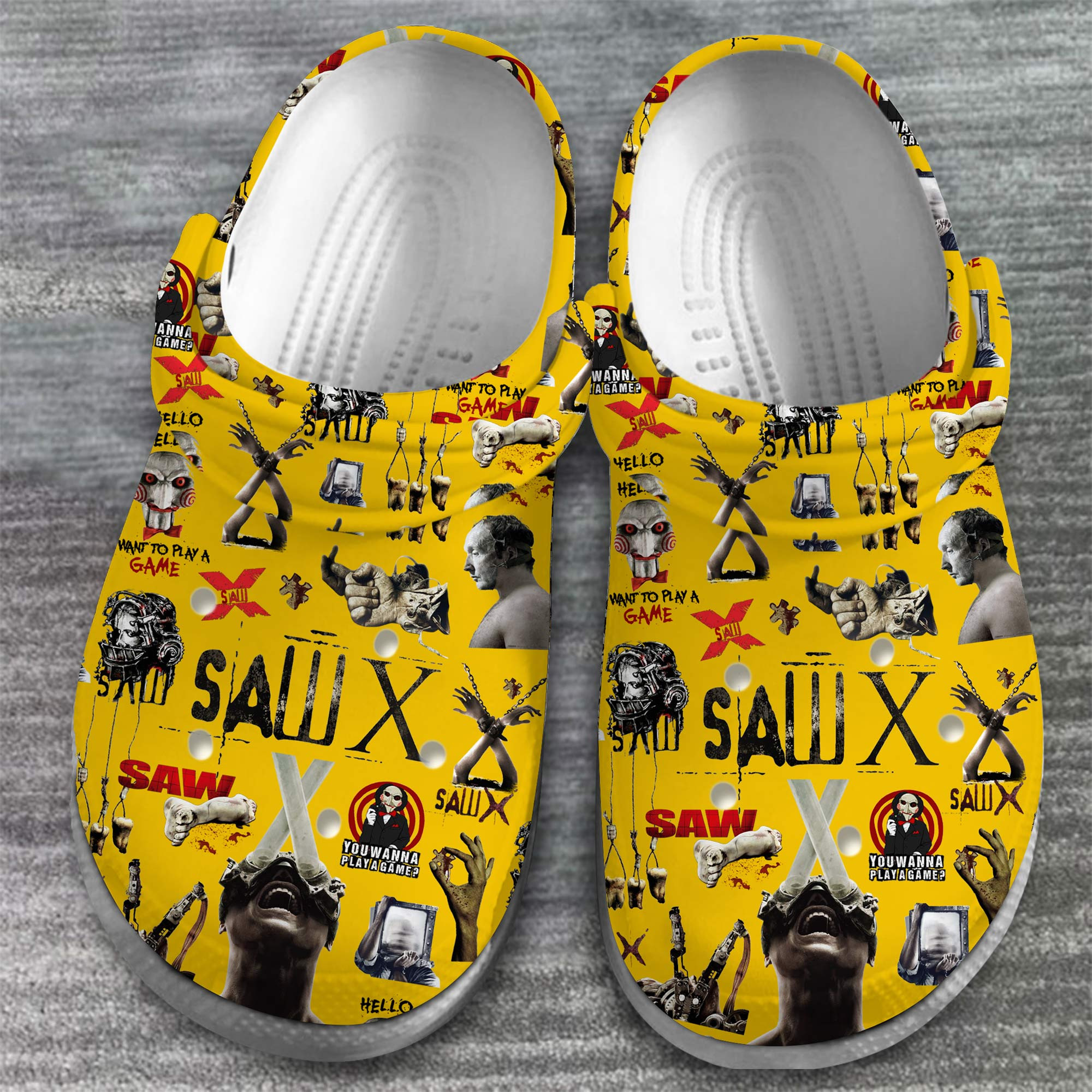 Merchidea Saw Movie Crocs Crocband Clogs Shoes Comfortable For Men Women and Kids