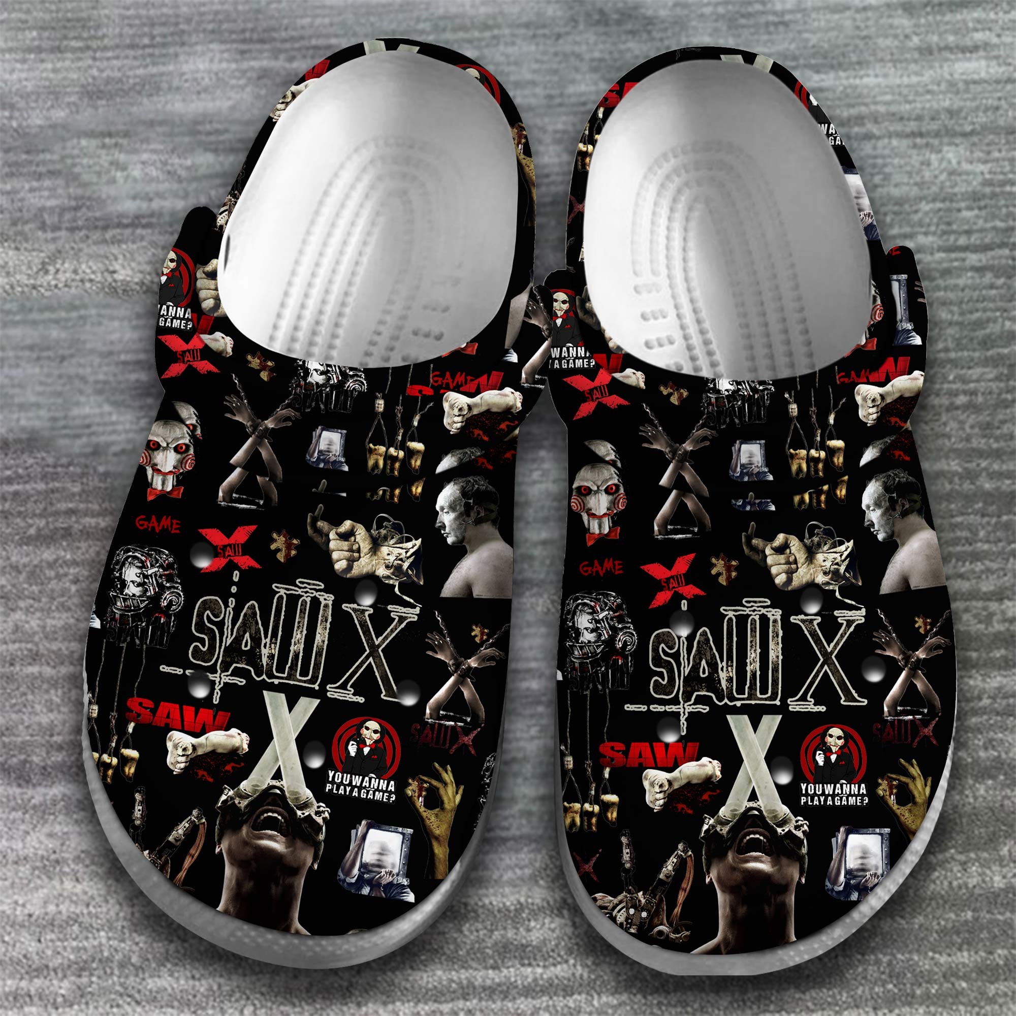 Merchidea Saw Movie Crocs Crocband Clogs Shoes Comfortable For Men Women and Kids