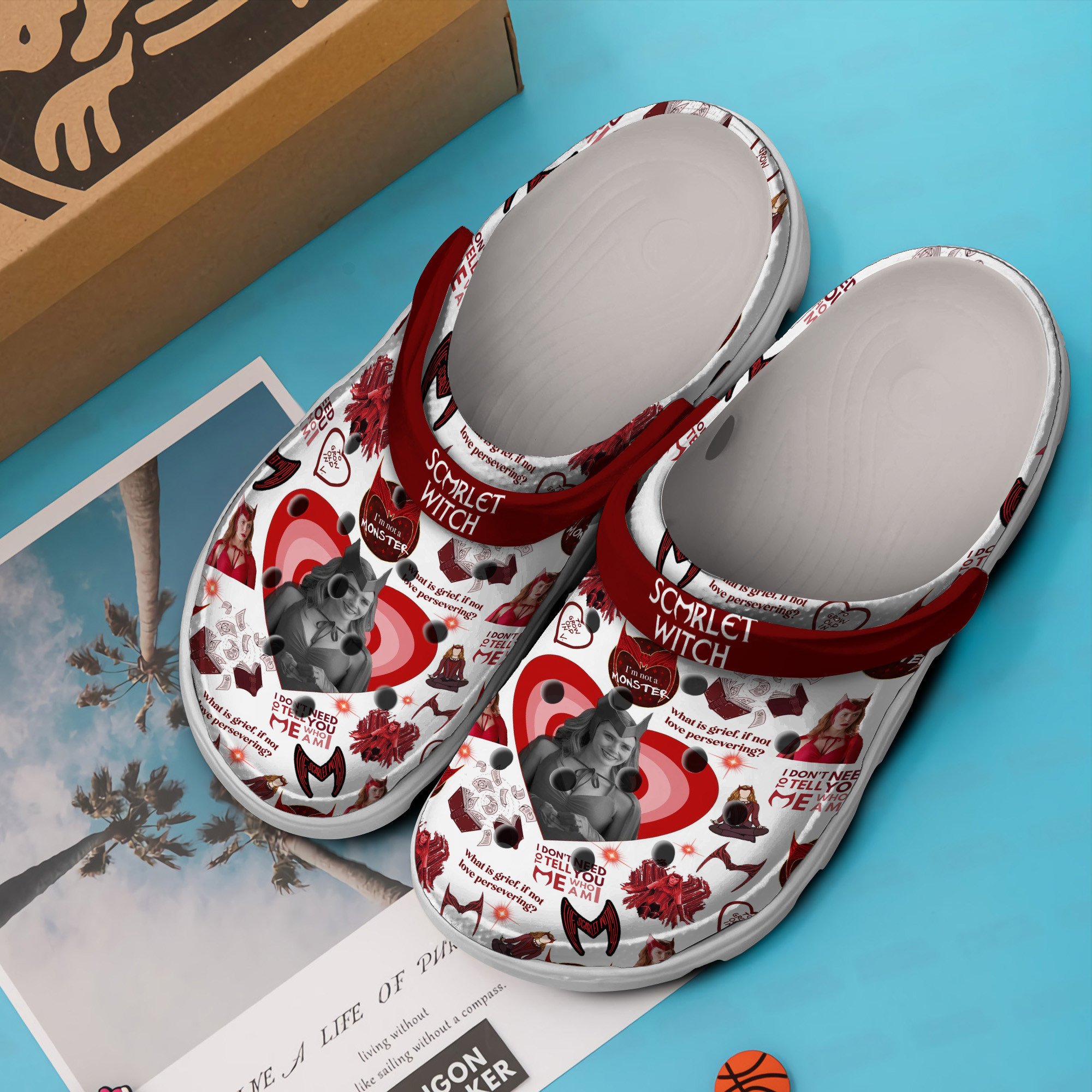 Merchidea Scarlet Witch Marvel Movie Crocs Crocband Clogs Shoes Comfortable For Men Women and Kids