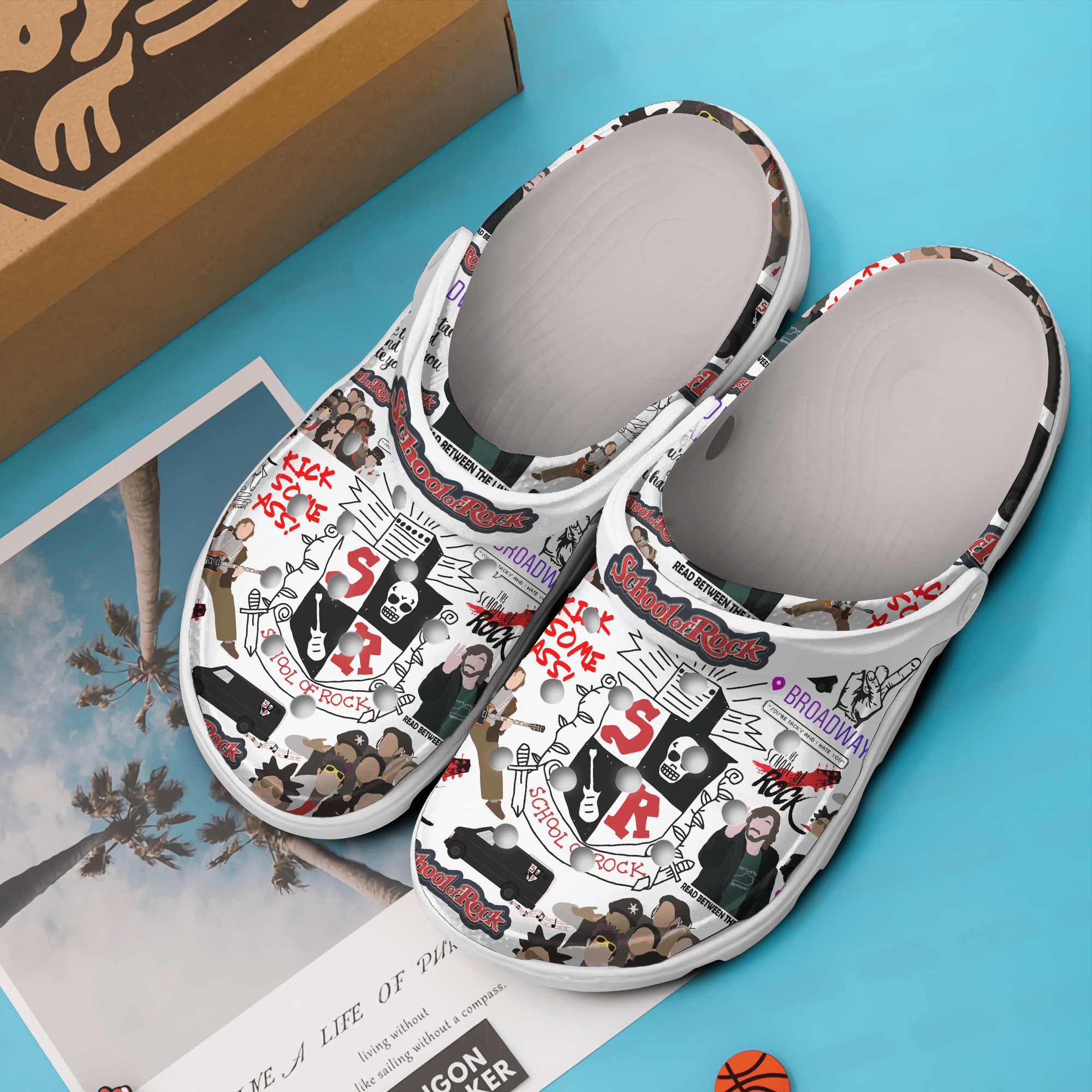 Merchidea School of Rock Movie Crocs Crocband Clogs Shoes Comfortable For Men Women and Kids